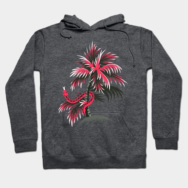 Snake Palms - Light Vintage Coral Hoodie by andreaalice